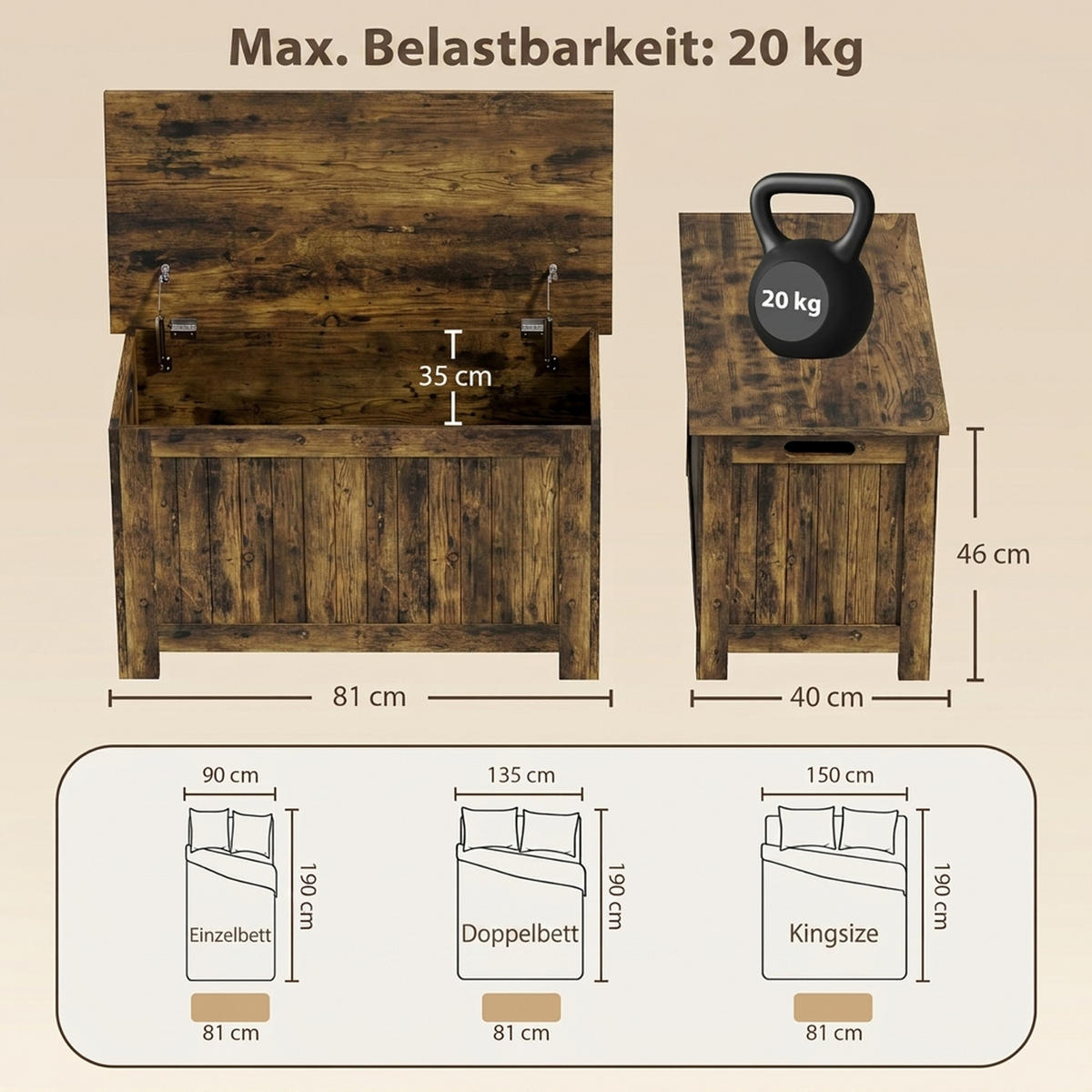 MEHRZWECKSCHRANK Rostfarben 40.0/81.0/46.0 cm - Rostfarben, Holzwerkstoff (81/46/40cm)