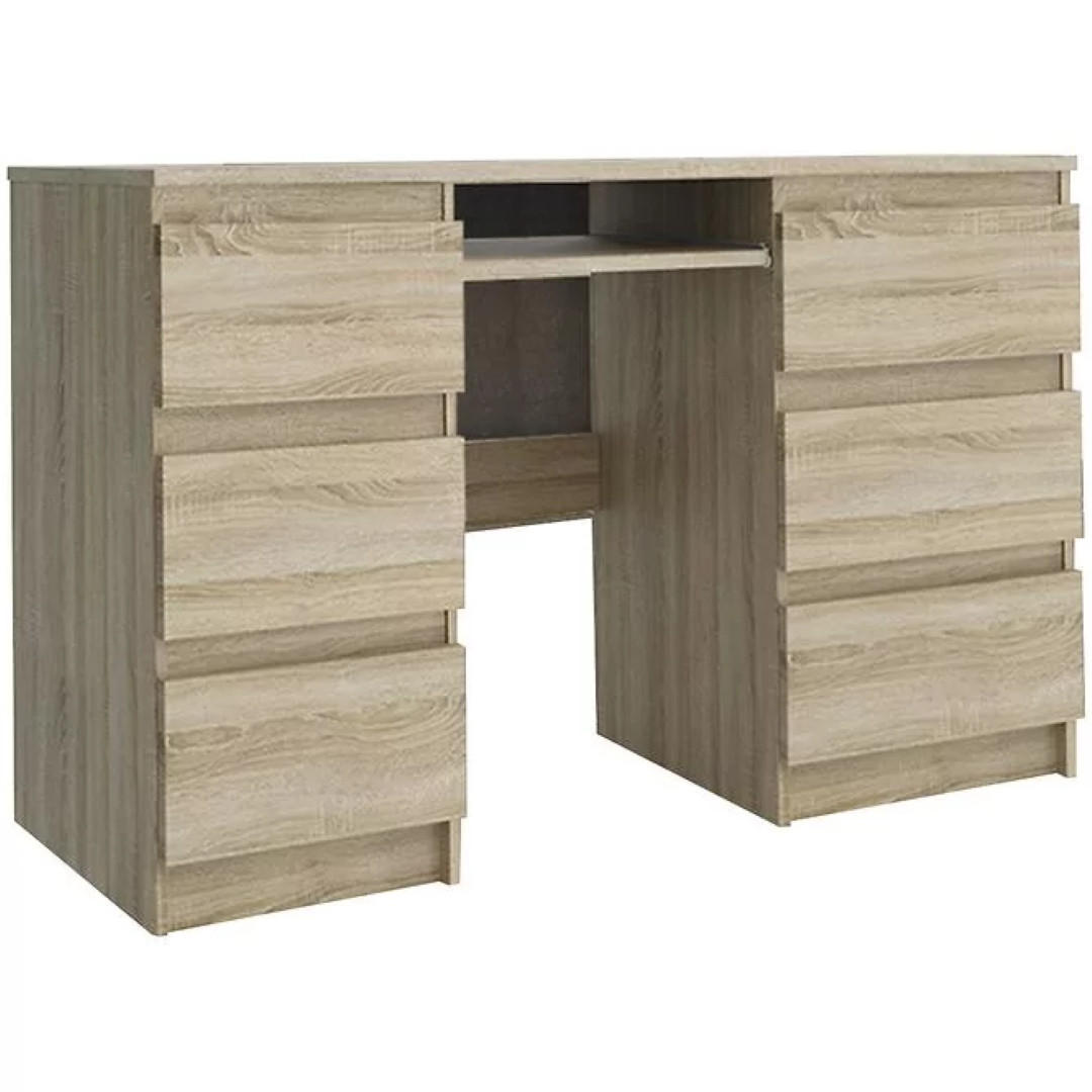 SCHREIBTISCH VALERIO 130x50x75 cm Bürotisch Computertisch, Sonoma Eiche - Sonoma Eiche, Holzwerkstoff (50/130/75cm) - MASSENO