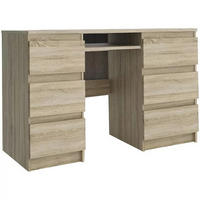 SCHREIBTISCH VALERIO 130x50x75 cm Bürotisch Computertisch, Sonoma Eiche - Sonoma Eiche, Holzwerkstoff (50/130/75cm) - MASSENO