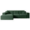 ECKSOFA Ottomane Links SERRA-L - 266x165x73 cm Grün Cord - Schwarz/Grün, Holzwerkstoff/Kunststoff (165/266cm) - ALTDECOR