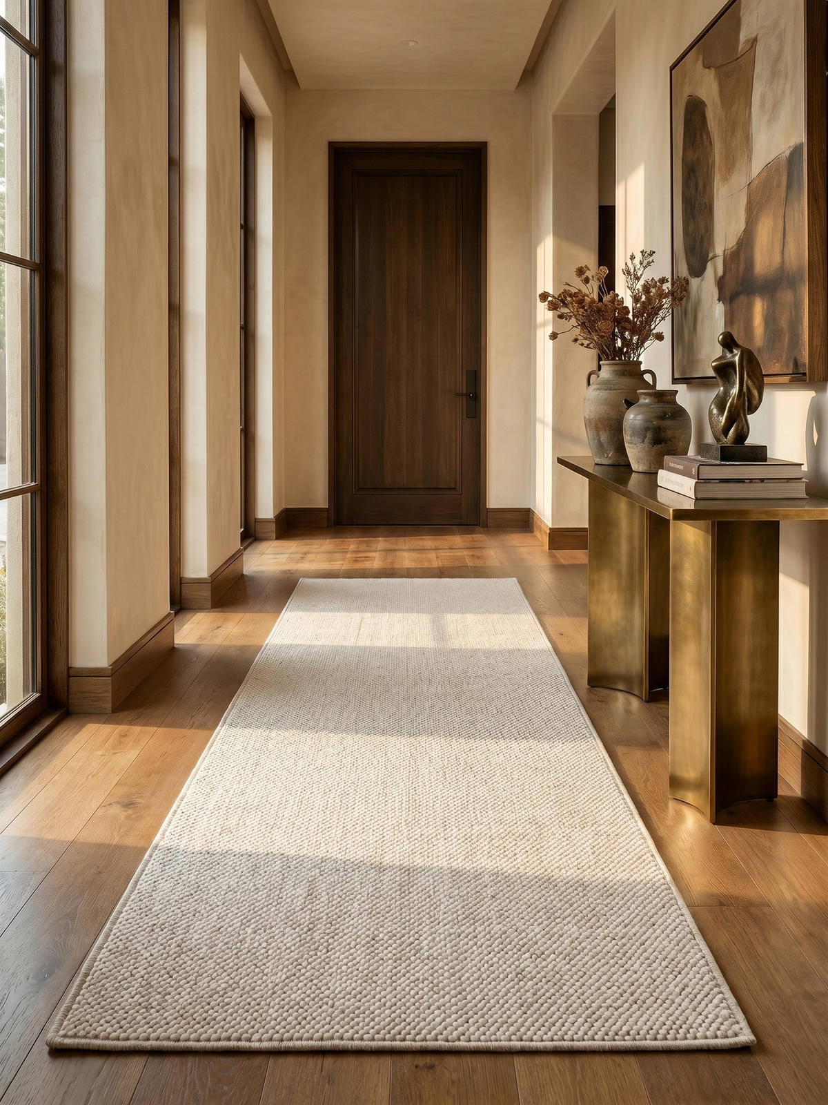 TEPPICH Flachgewebe LANGAU in Creme, meliert, 80 x 250 cm - Beige, Textil (80/250cm) - KADIMA DESIGN
