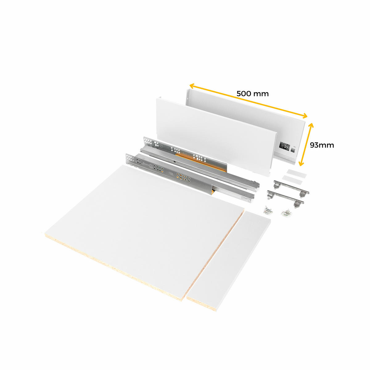 SCHUBLADEGARNITUR Vertex für Küche oder Badezimmer, 93 mm hoch, mit Einlegeböden, Modul 450 mm, Anthrazitgrau - Anthrazit, Metall (43.5/8/53cm) - EMUCA