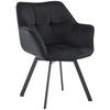 ESSZIMMERSTUHL Samt schwarz - Schwarz, Textil/Metall (60/81/59cm) - CLP