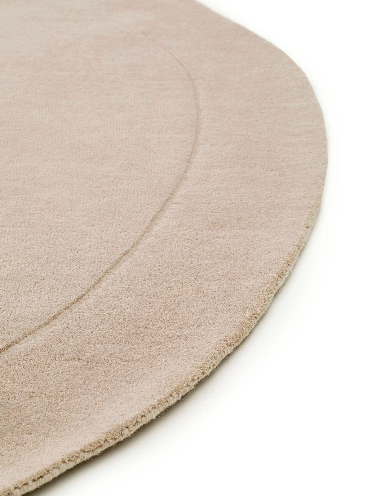 WOLLTEPPICH Shape Cream ø 200 cm rund - Creme, Textil (200/200cm) - benuta Pure