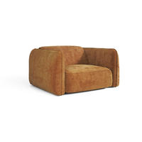 SESSEL LOMI Geprägter Samt Karamell 118cm - Braun, Textil (118/76/102cm) - Premium Interiors