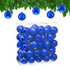 50XWEIHNACHTSKUGELN - Blau, Kunststoff (6/7/6cm) - Relaxdays