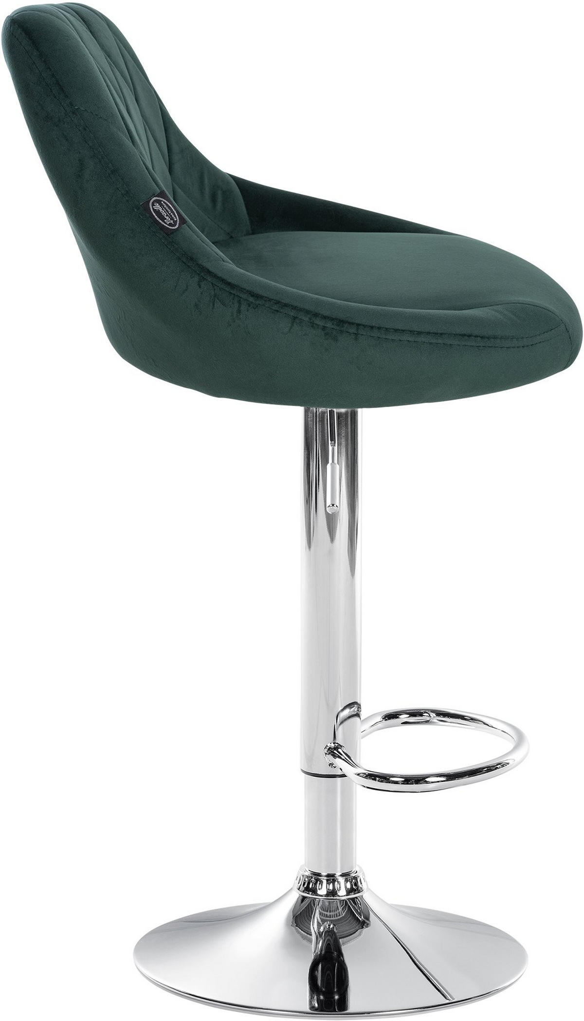 BARHOCKER Stoff dunkelgrün - Chromfarben/Dunkelgrün, Textil/Metall (46/83/49cm) - CLP