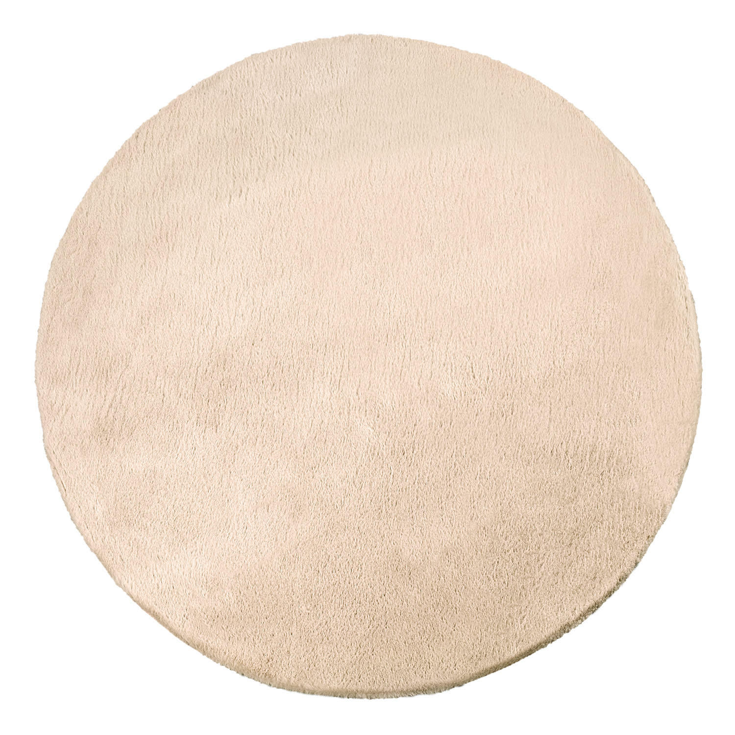 TEPPICH Hochflor Unifarben schmutzabweisend Sand Rund 200D - Beige, Textil (200/200cm) - KADIMA DESIGN