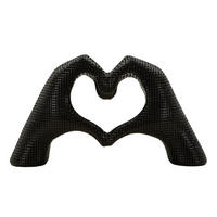 DEKOOBJEKT Hands Lover, schwarz, Polyresin, 25 x 7,5 x 13,5 cm - Schwarz, Kunststoff (25/13.5/7.5cm) - Mauro Ferretti