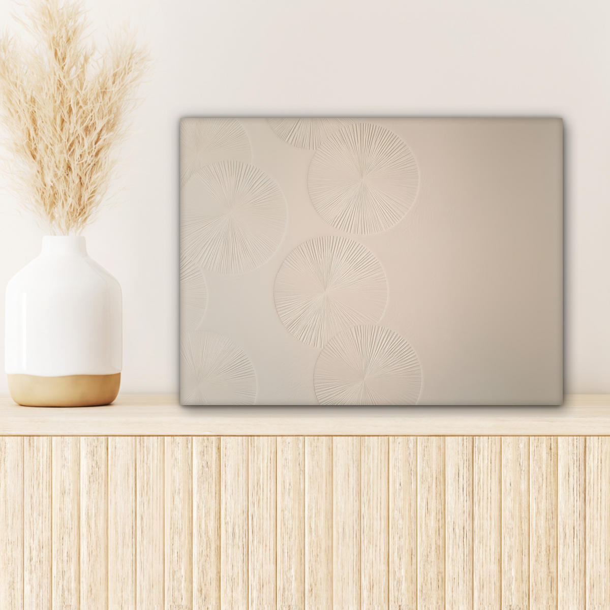 LEINWANDBILD Japandi - Beige - Modern 40x30 cm - Ecru, Textil (40/30cm) - MuchoWow