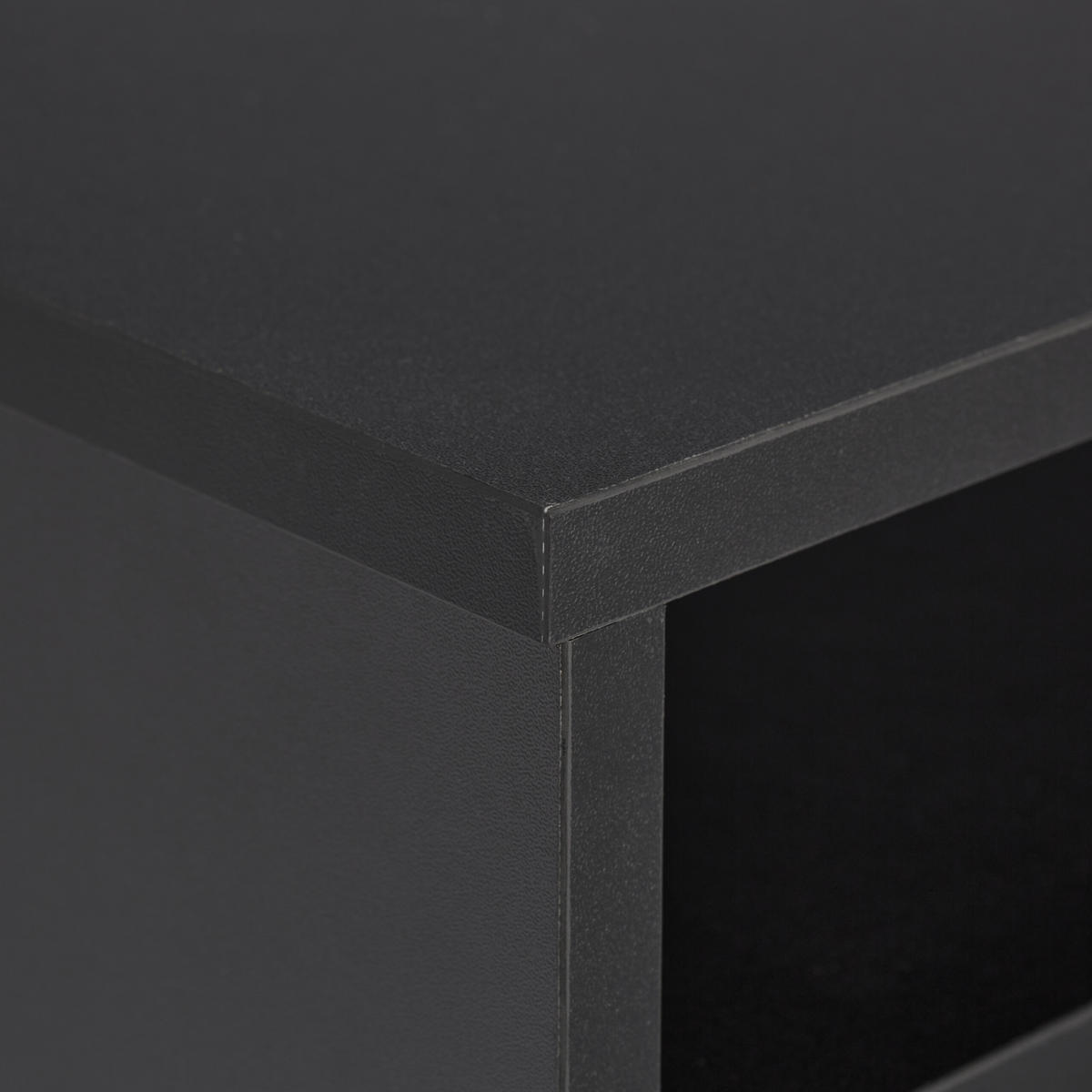 MONITORSTÄNDER Schwarz mit Zusatzablage 54 cm - Schwarz, Holzwerkstoff (25.5/54/14.5cm) - Relaxdays