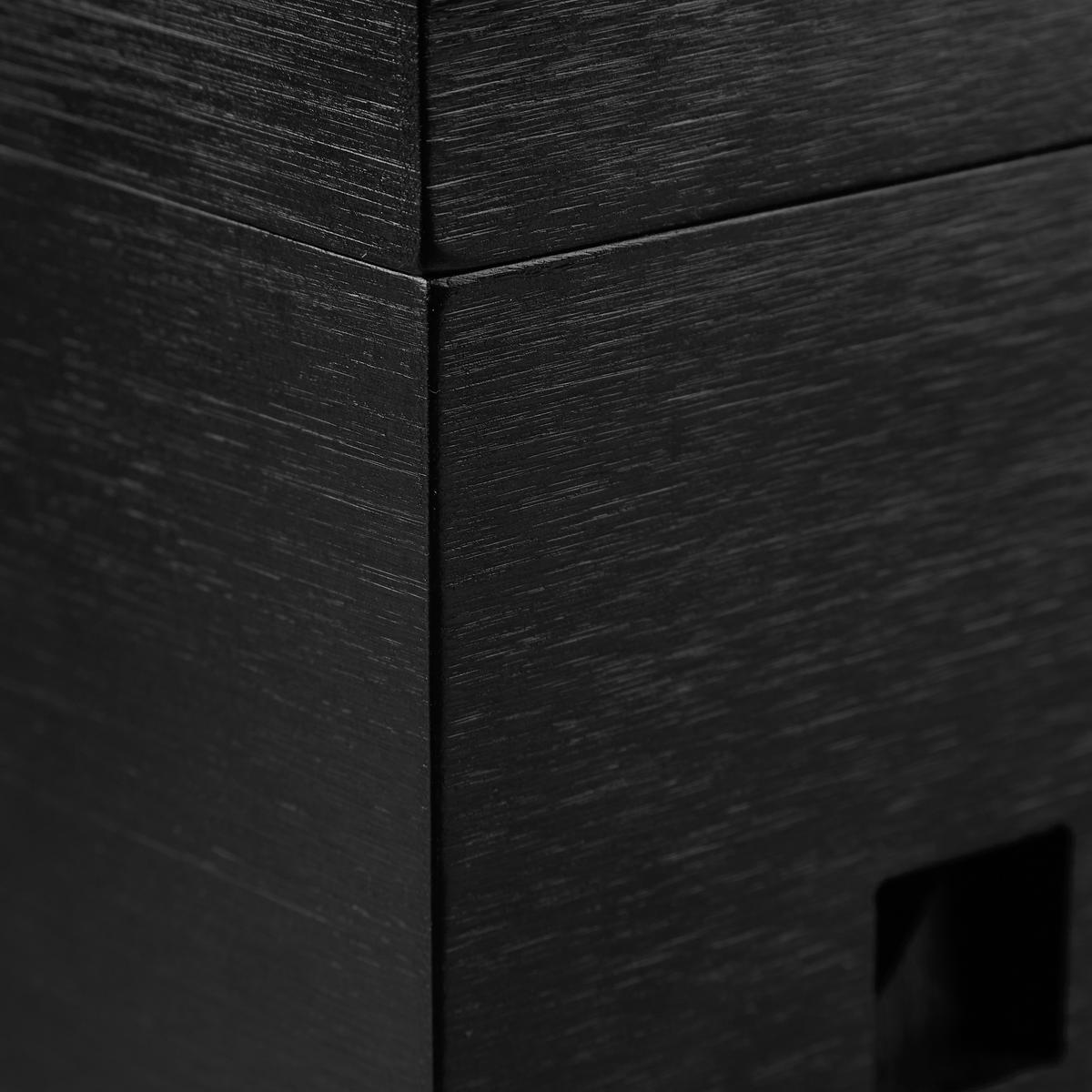 KABELBOX - Schwarz, Holz (14/25.5/16.5cm) - Relaxdays