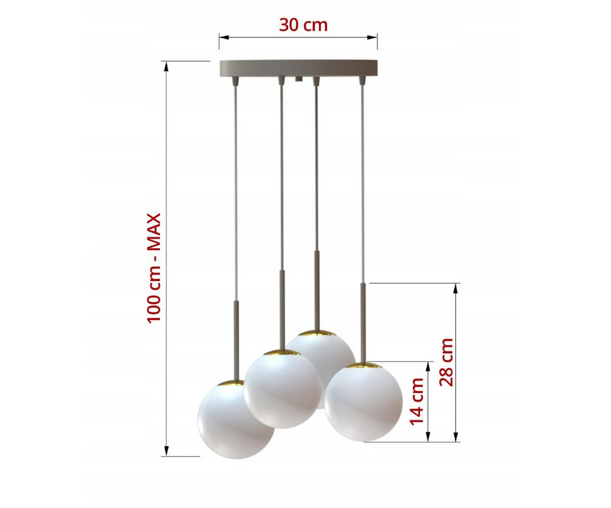 PENDELLEUCHTE ECRU II - Beige/Goldfarben, Glas/Metall (40/40/100cm) - kiki design