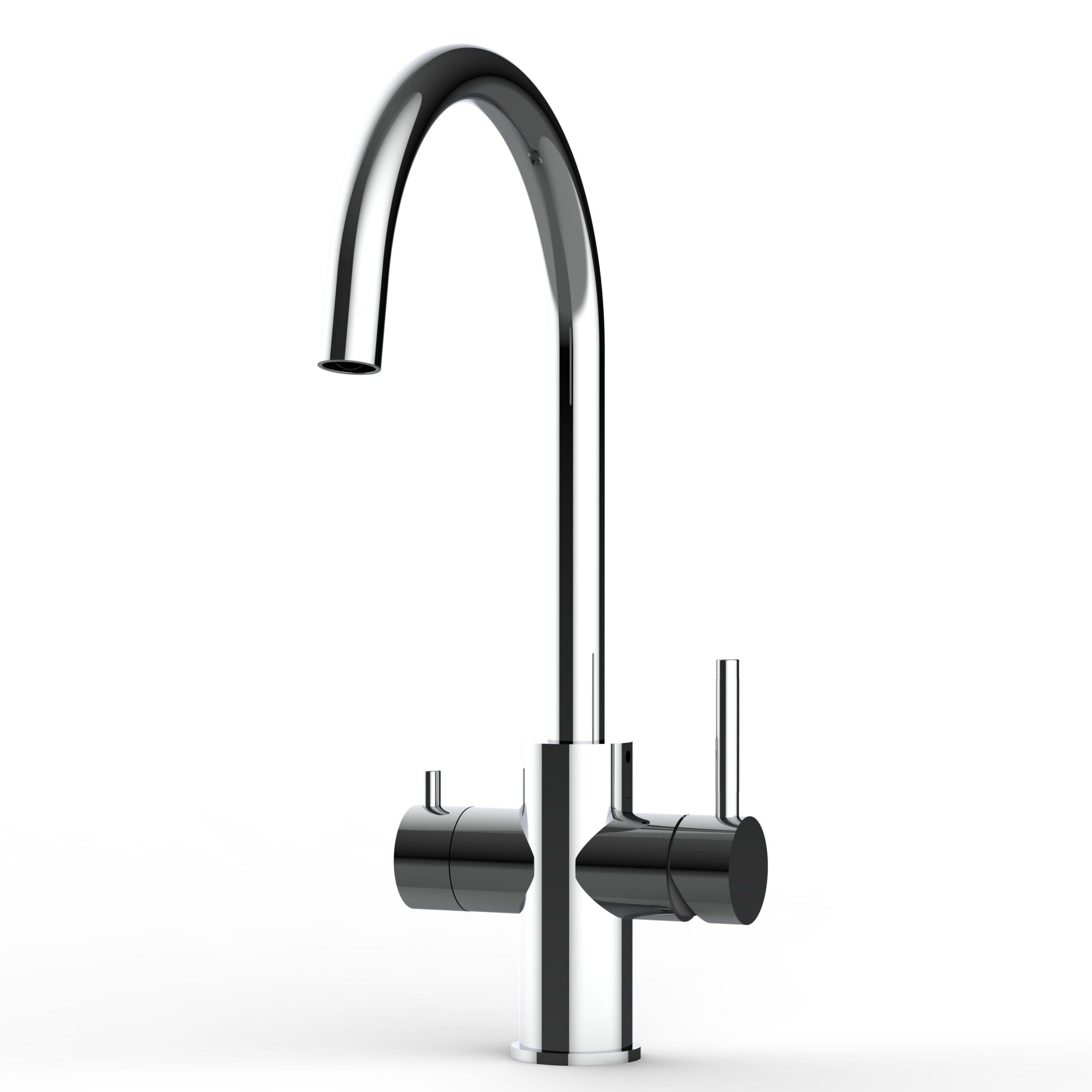 5-WEGE-KÜCHENARMATUR, Edelstahl Massiv aus Chirurgenstahl, Hochglanz, 560° schwenkbar - Edelstahlfarben, Metall (21.4/38.6/21.4cm) - VIZIO