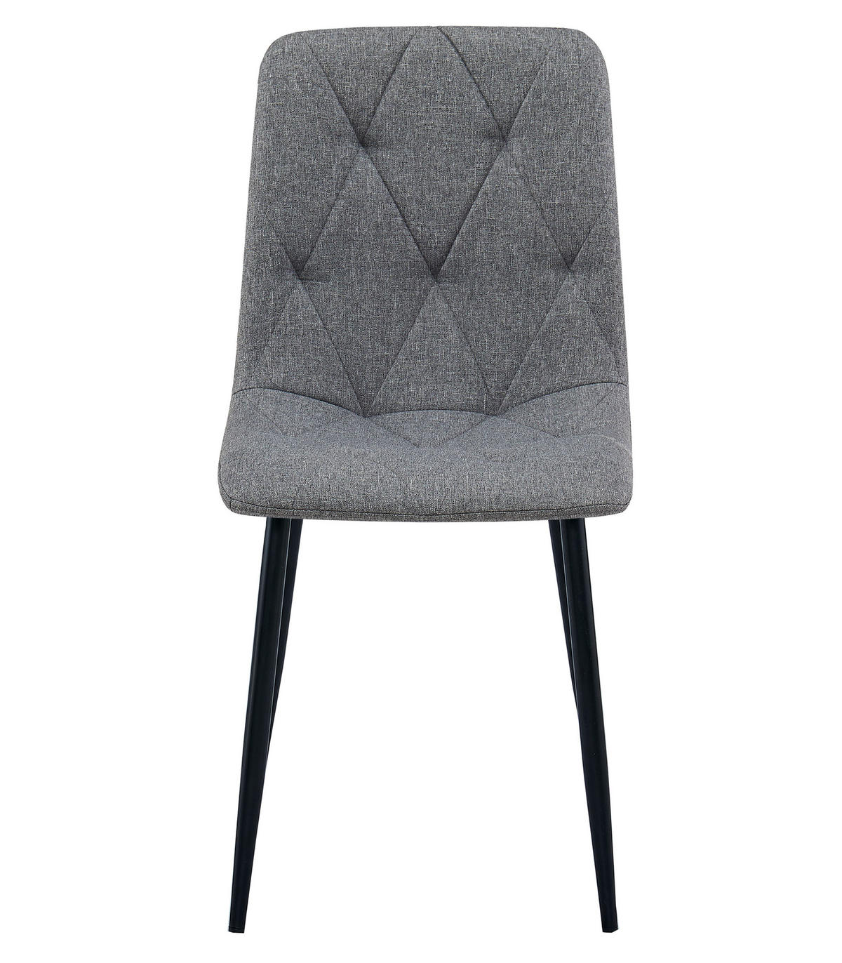 ESSZIMMERSTUHL TYRA dunkelgrauer Sitz, schwarze Beine - Dunkelgrau/Schwarz, Textil (44.5/87/54.5cm) - Valora