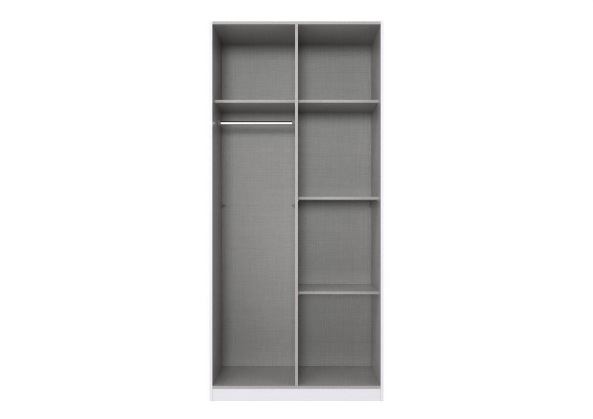 KLEIDERSCHRANK Cindy in Weiß und Rosa - Drehtürenschrank 2 türig - Weiß, Holzwerkstoff (95/199/58cm)