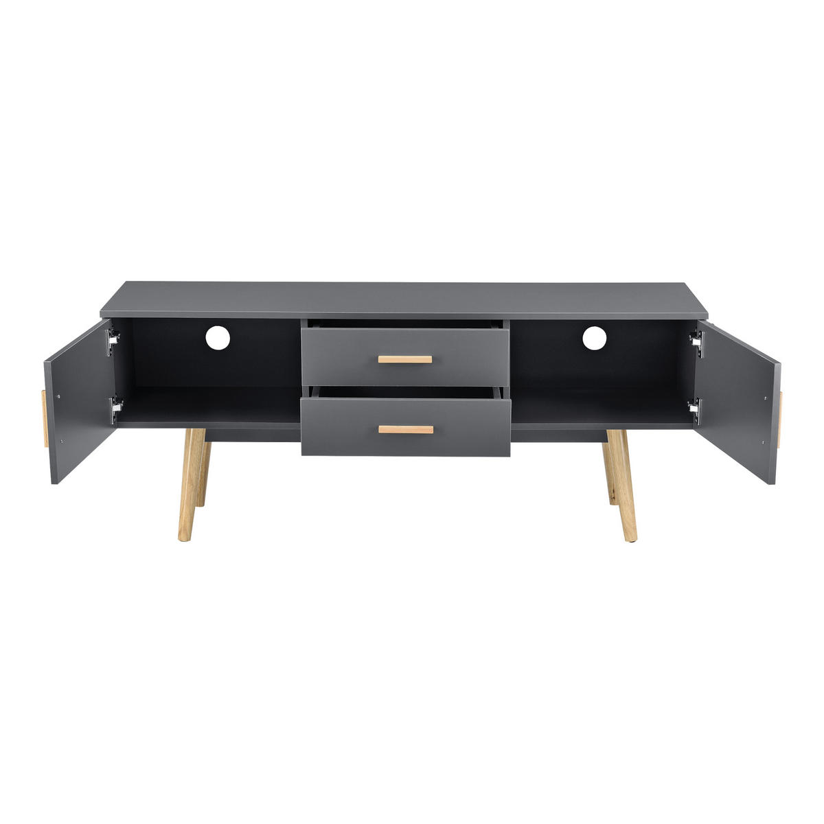 LOWBOARD Alavus - Dunkelgrau, Holz/Holzwerkstoff (140/56/40cm) - [en.casa]