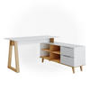 SCHREIBTISCH Nautica Weiß 138 x 60 cm mit Schubladen XXL - Eichefarben/Weiß, Holzwerkstoff (60/138/77cm) - Vicco