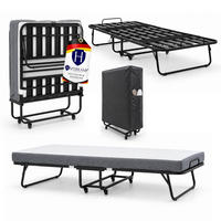 KLAPPBETT RESTO inkl. Premium Matratze 250kg Faltbar Gästebett TxB 90x200cm Weiß-Anthrazit - Weiß, Metall