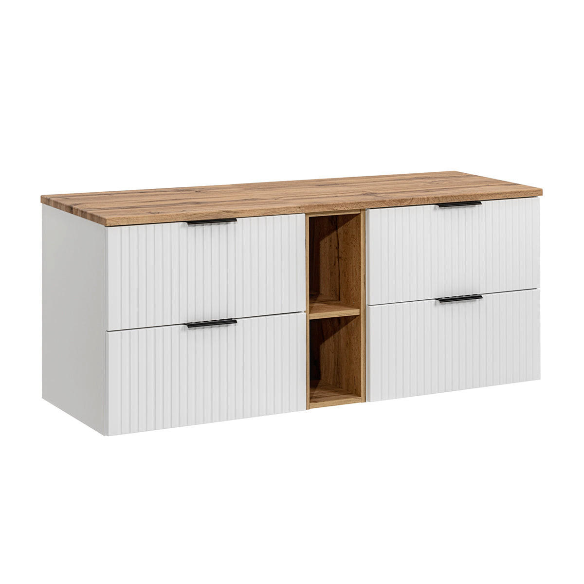 WASCHTISCHUNTERSCHRANK 140.8cm Adriel Weiß - Weiß, Holzwerkstoff (140.8/59/46cm) - Petits-meubles