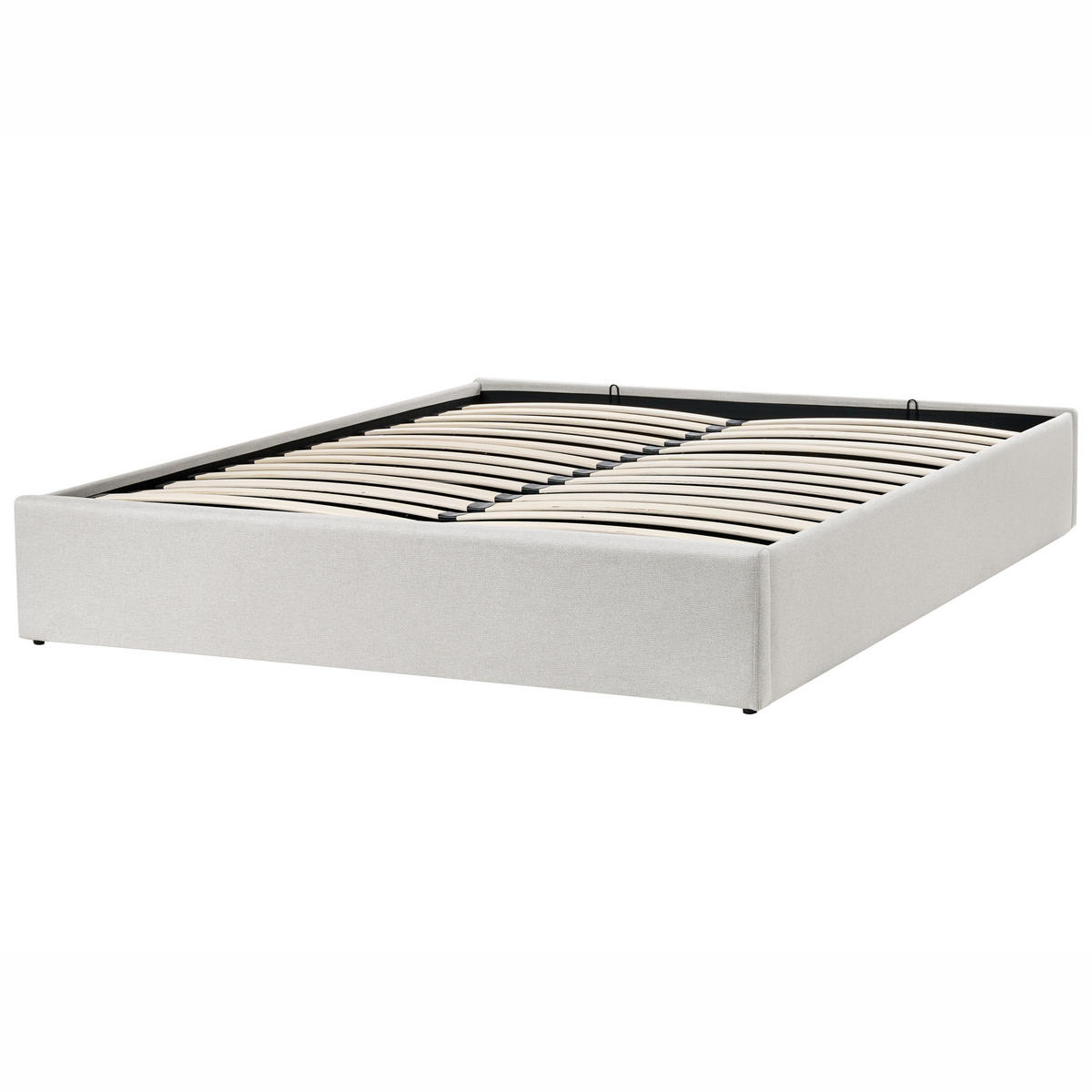 BETT mit Stauraum 160/200 cm Hellbeige Dinan - Beige, Textil (160/200cm) - Beliani