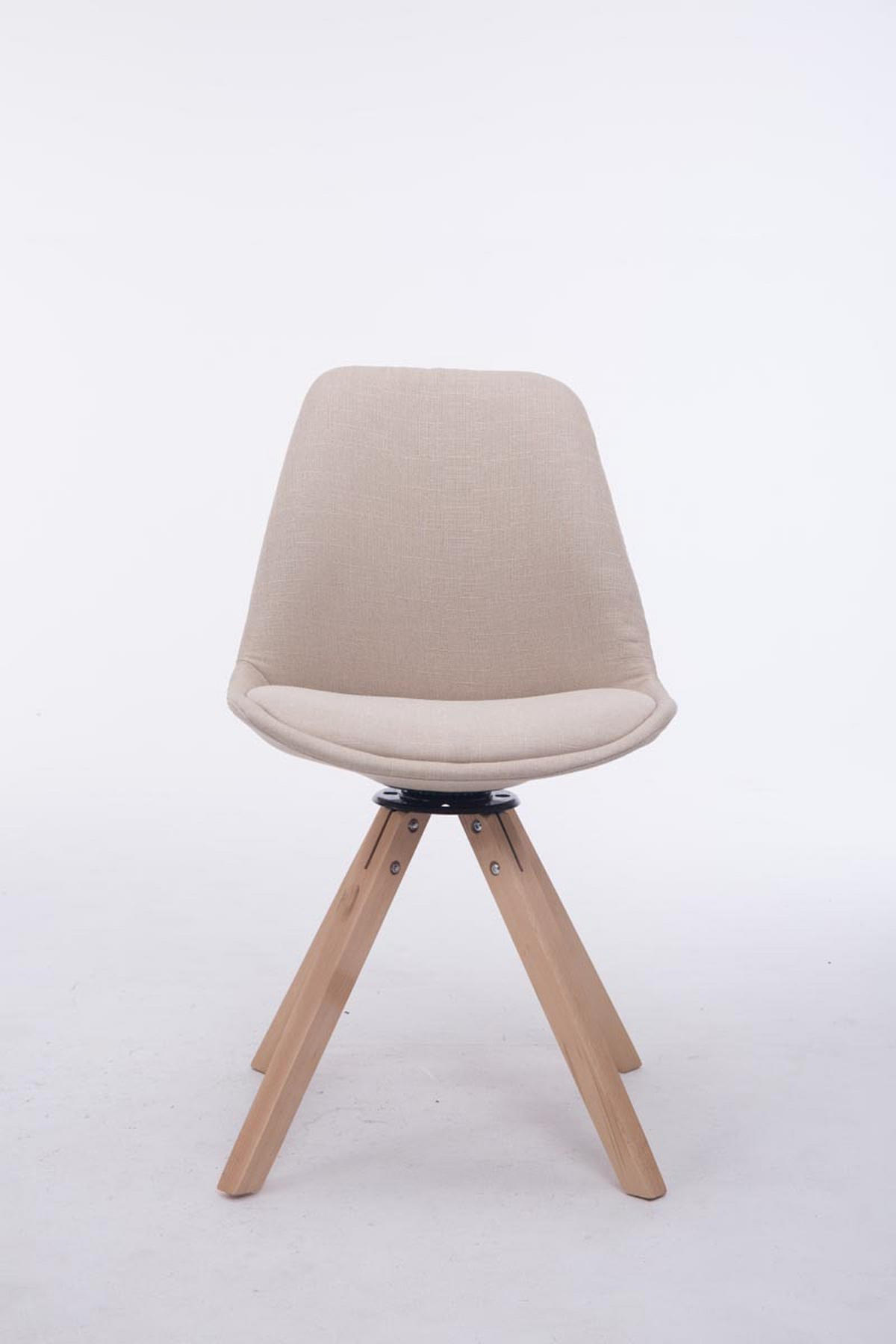 DREHSTUHL Stoff creme - Eukalyptusholzfarben/Creme, Holz/Textil (48/84/56cm) - CLP