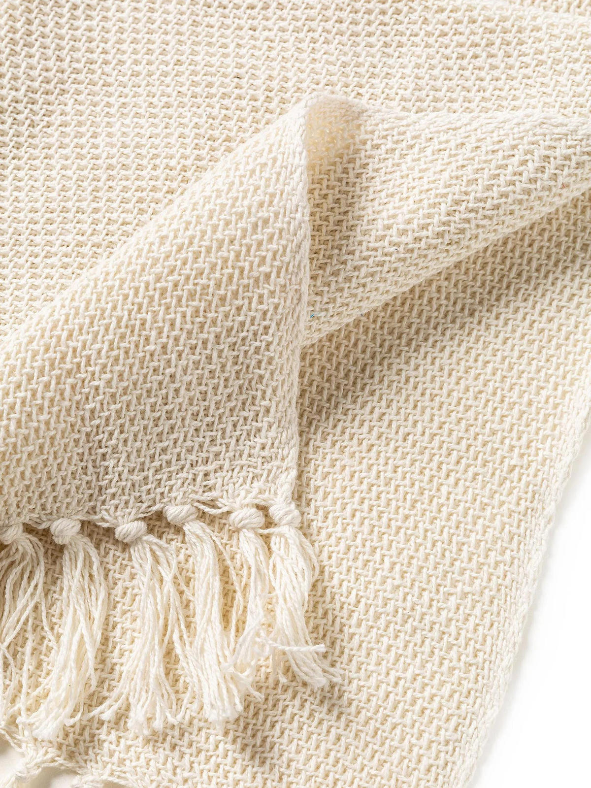 BAUMWOLLDECKE Ezra Ivory 125x150 cm - Creme, Textil (125/150cm) - benuta Nest