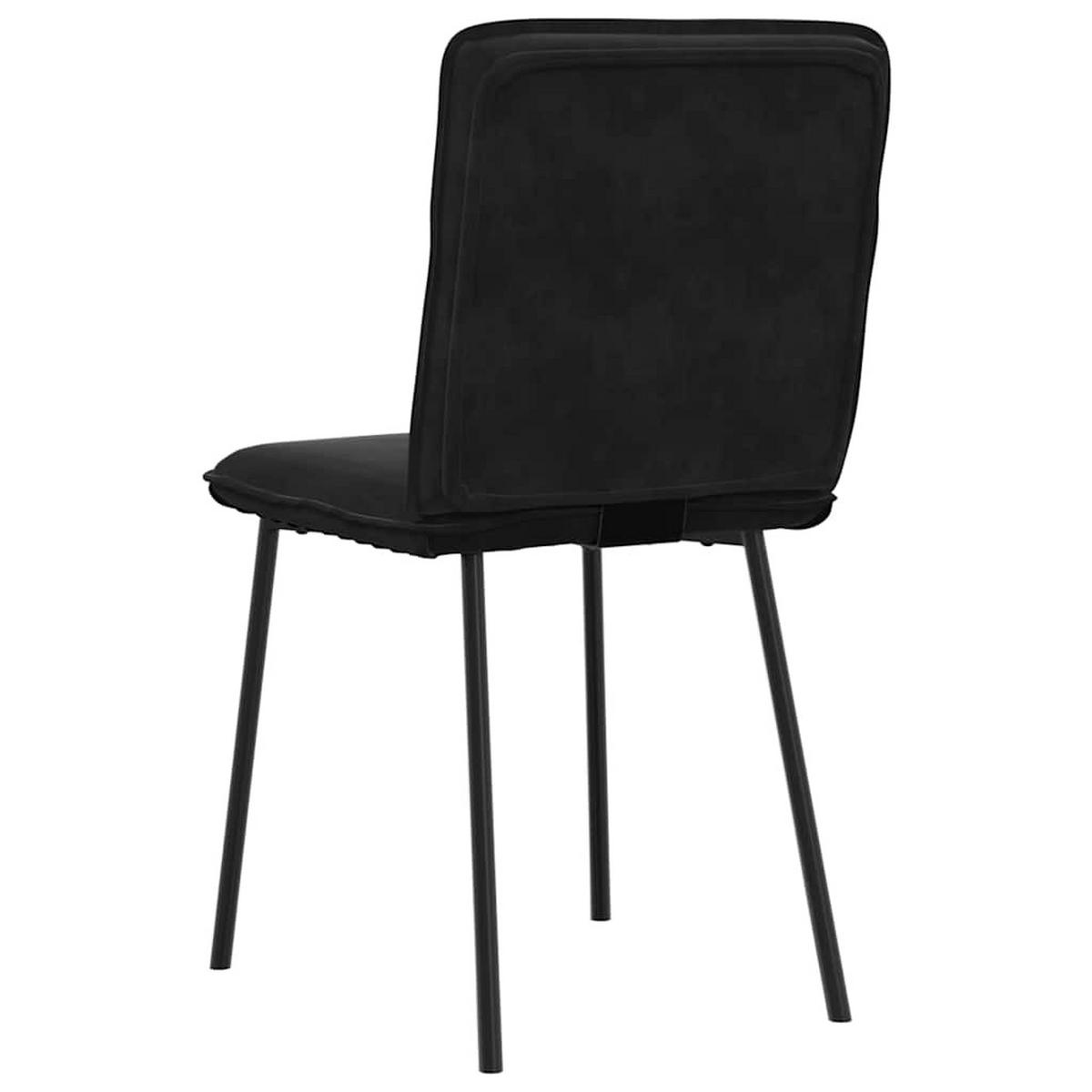 ESSZIMMERSTÜHLE 2 Stk. Schwarz Samt 45*54*83cm - Schwarz, Metall (45/83/54cm) - ZMH