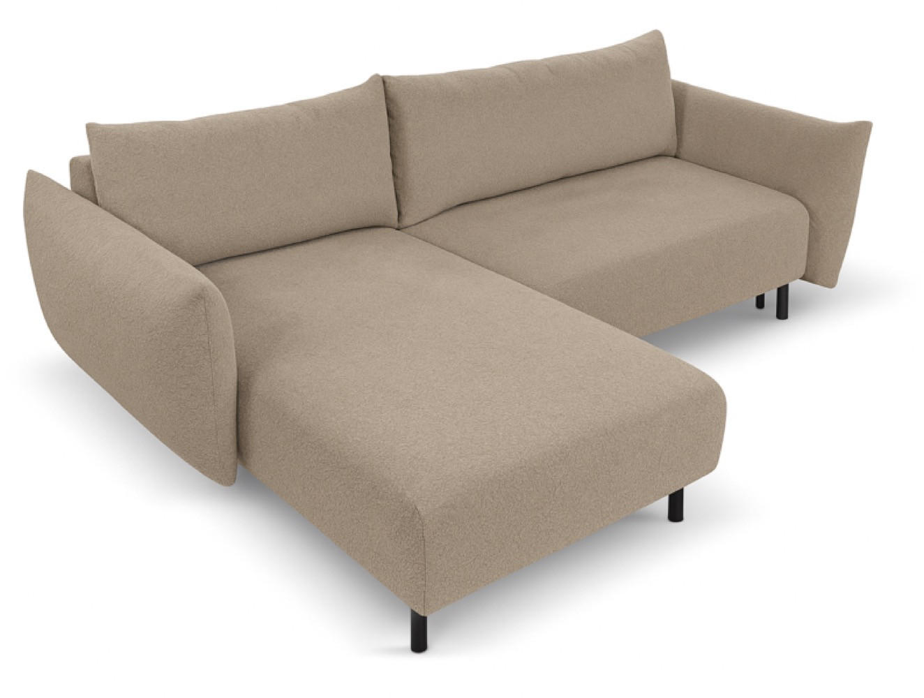 ECKSOFA Hellbraun DELI Mit Schlaffunktion Links - Braun, Textil (257/171cm) - Sepro Meble
