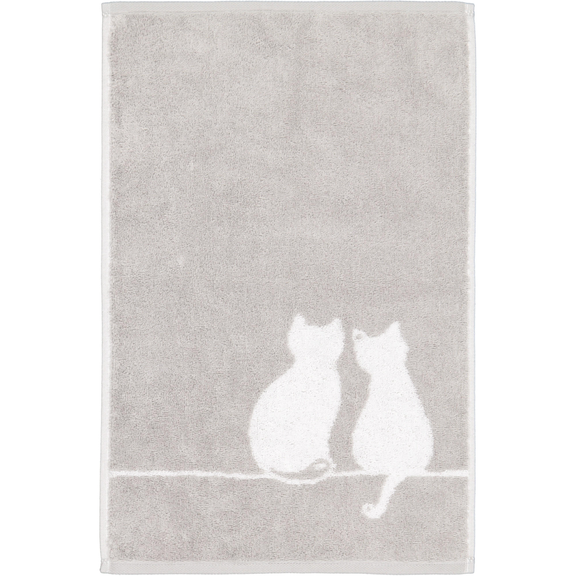 GÄSTETUCH CUTE CATS EDITION YOU & ME 6263 PLATIN/WEISS - 76 - Grau, Textil (30/50cm) - Cawoe