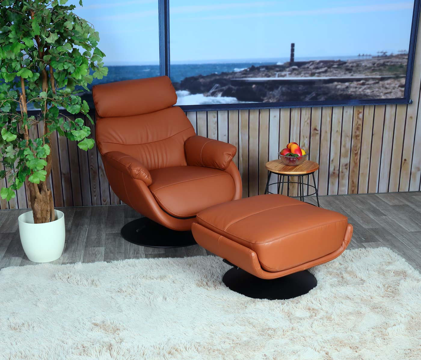 RELAXSESSEL MIT HOCKER Braun - Braun, Textil (78/99/80cm) - MCW
