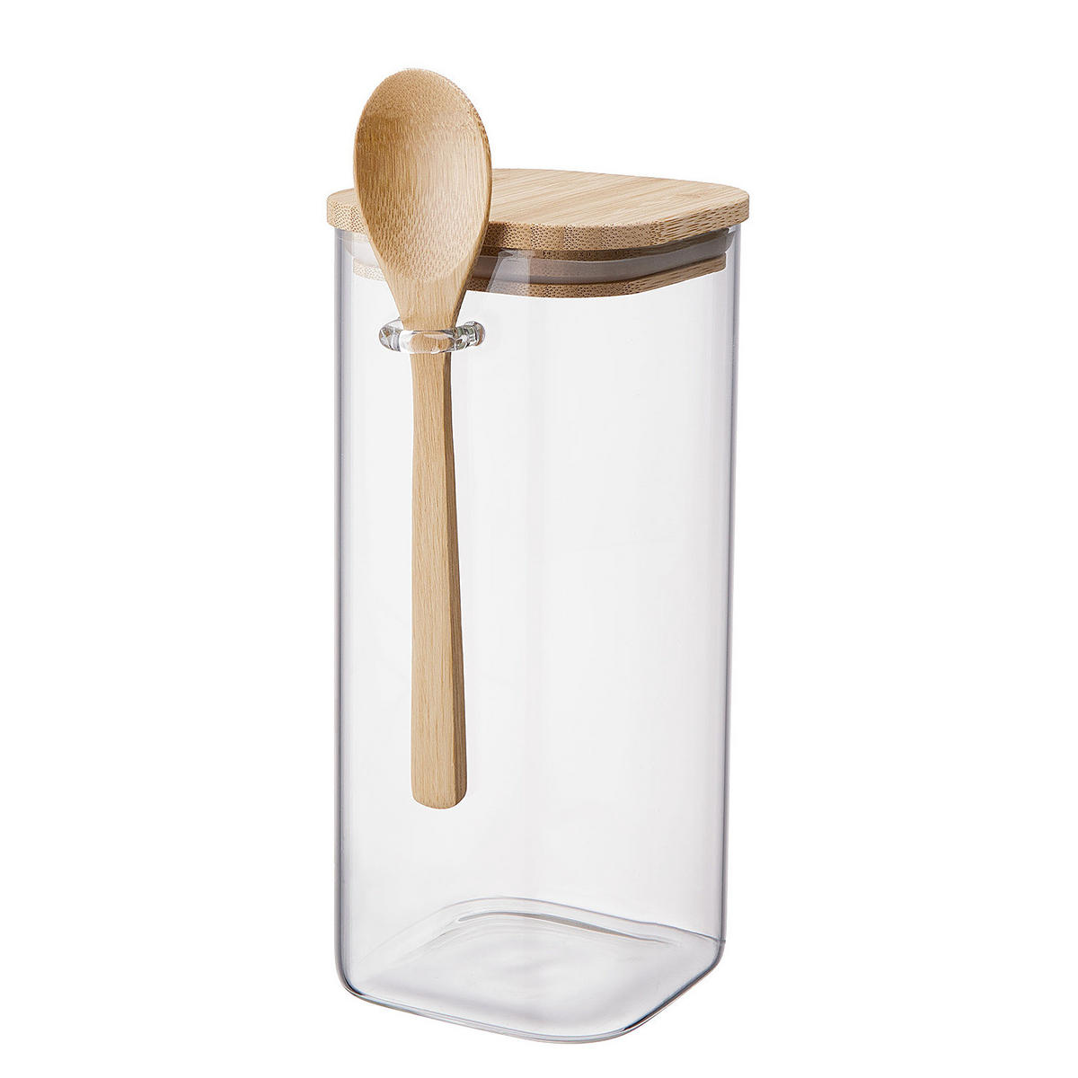 VORRATSGLAS (4er Set) Composition - Transparent, Glas/Holz (12/24/10cm) - Butlers