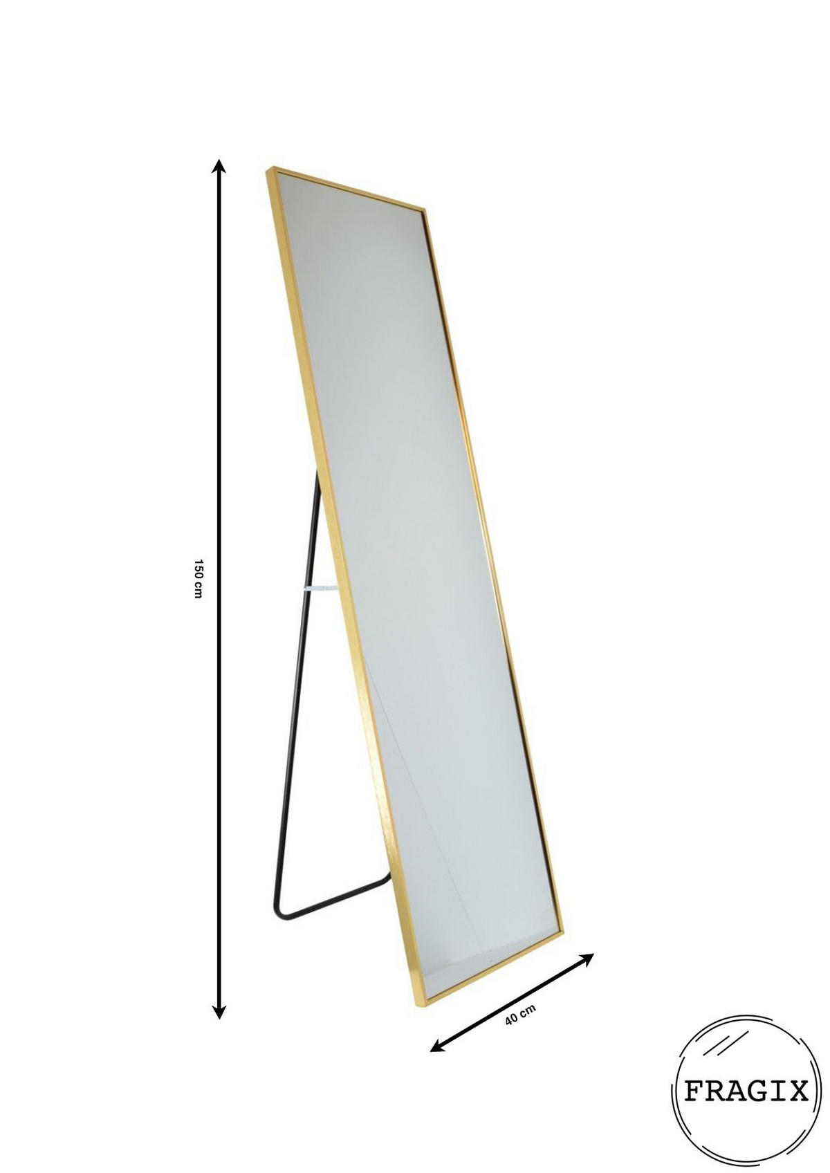 STANDSPIEGEL York Gold - Goldfarben, Metall (40/150/4cm) - Fragix