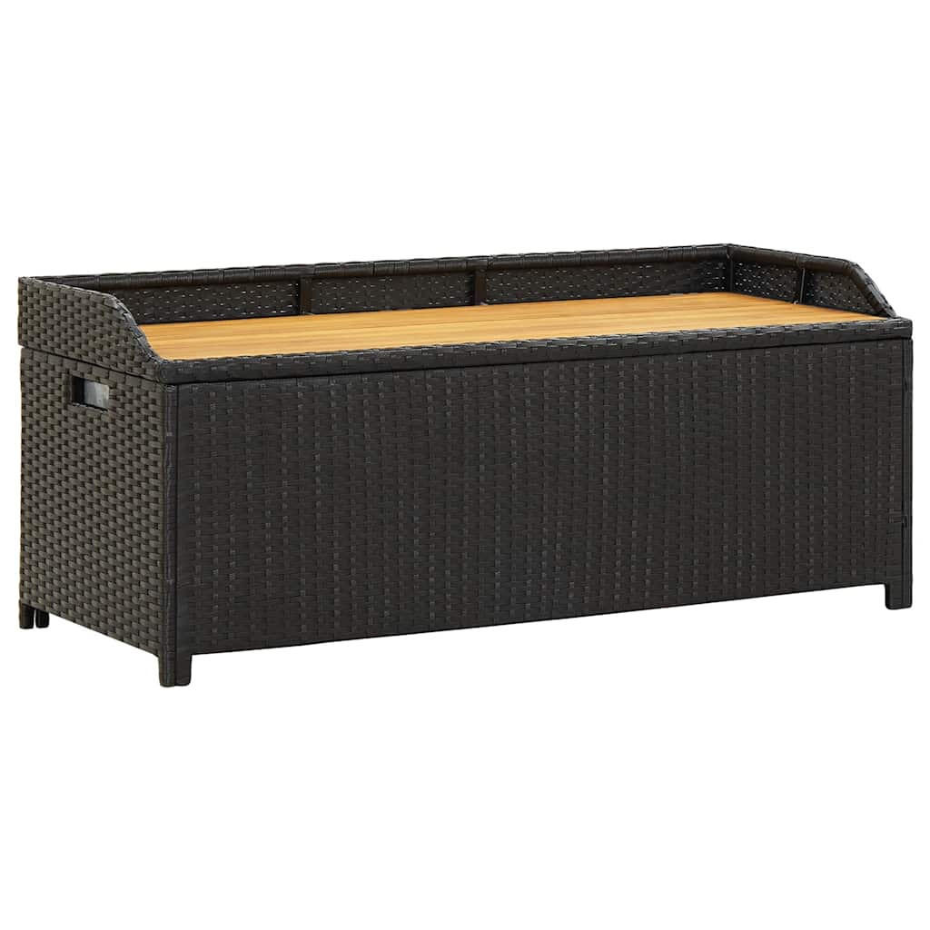 SITZBANK Mit Stauraum 120 Cm Poly Rattan Schwarz - Schwarz, Kunststoff (50/50/120cm) - vidaXL