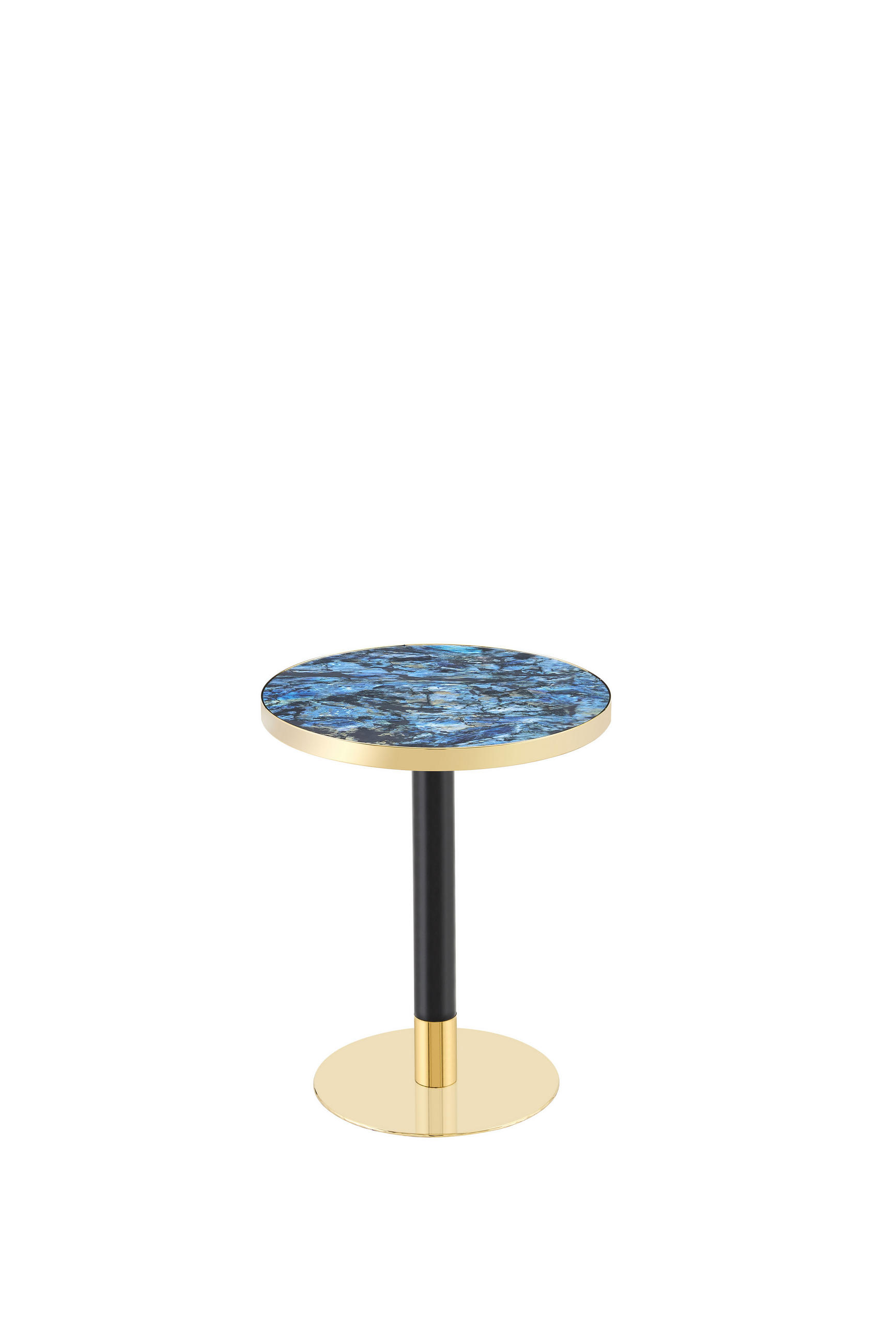 BEISTELLTISCH Rund 60 cm mit Marmor-Optik DE-40037 Blau - Blau, Metall (60/60/74cm) - ComfortXL