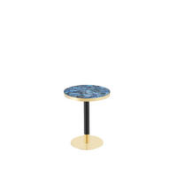 BEISTELLTISCH Rund 60 cm mit Marmor-Optik DE-40037 Blau - Blau, Metall (60/60/74cm) - ComfortXL