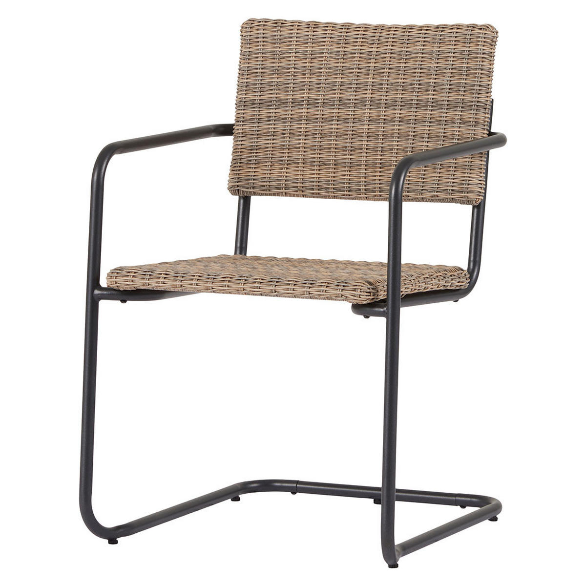 GARTENSTUHL, Camille, Schwarz, Rattan, 55 x 59 x 83 cm - Schwarz, Naturmaterialien (55/83/59cm) - ebuy24