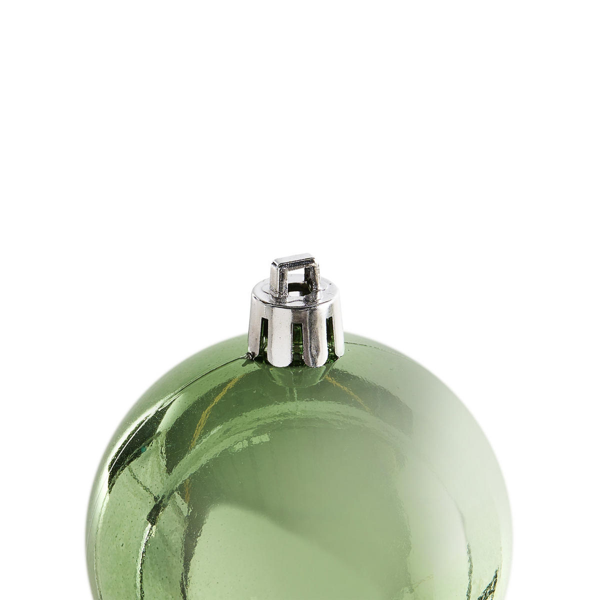 WEIHNACHTSKUGEL 60er Set Grün Tyin - Silberfarben/Grün, Kunststoff (6/7/6cm) - Beliani
