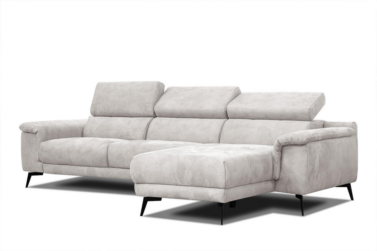 ECKSOFA FIERO 4-Sitzer, ecru - Ecru/Schwarz, Holzwerkstoff/Textil (288/170cm) - Courtois Laville