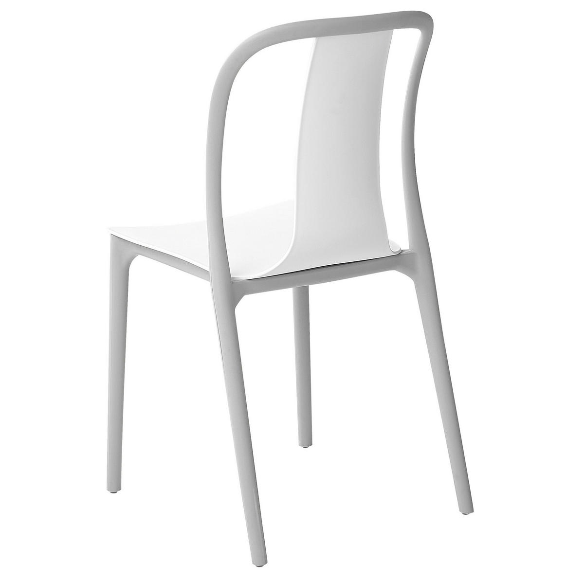 GARTENSTUHL 4er-Set Kunststoff weiß/grau Spezia - Weiß/Grau, Kunststoff (42/89/49cm) - Beliani