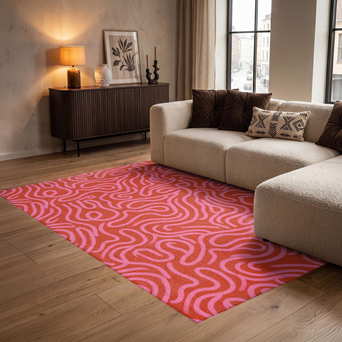 KOBERCE - Ružová - 140x200 cm - červená, textil/plast (140/0.4cm) - OnlyWow