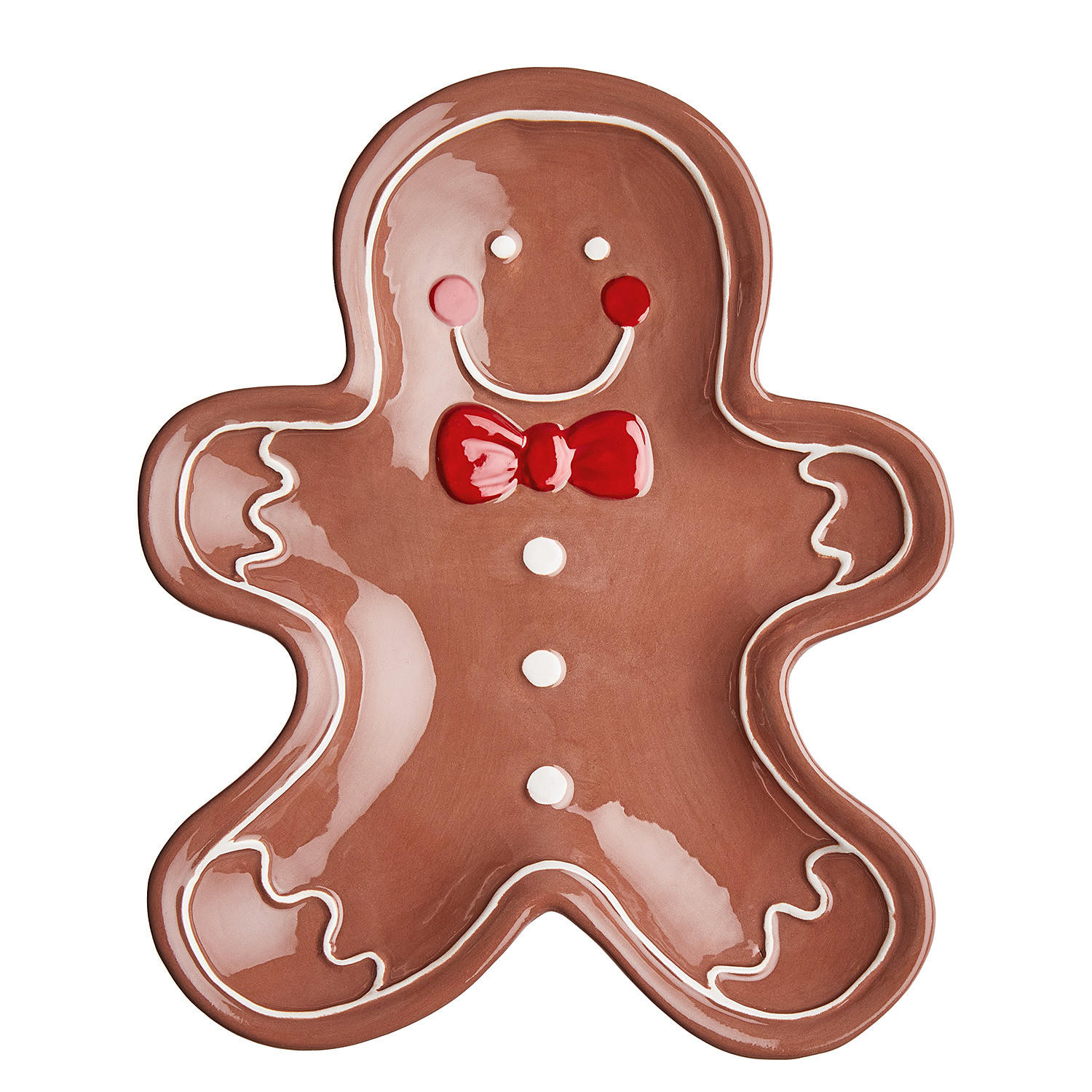 DEKO-TELLER Sweet X-Mas Lebkuchenmann - Braun, Stein (0.3cm) - Butlers