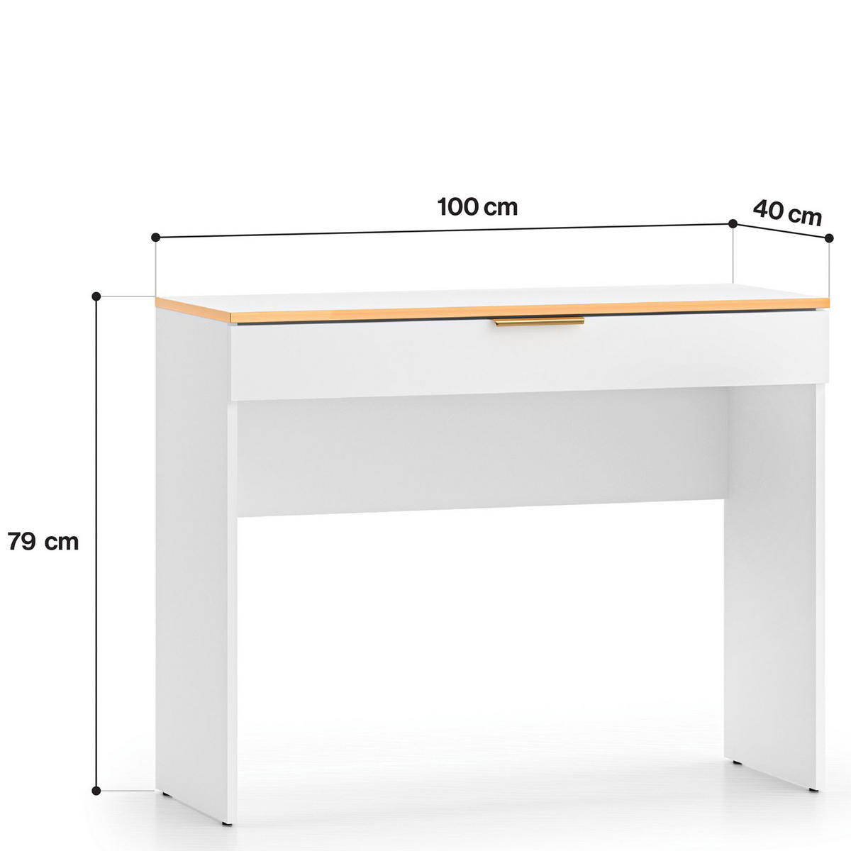 SCHREIBTISCH VELTI,Weiß - Weiß, Holzwerkstoff (40/100/79cm) - KONSIMO®