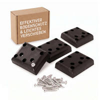 GLEITER PE 4er Set für Strandkorb - Schwarz/Braun, Kunststoff (5/2/7cm) - Mr. Deko