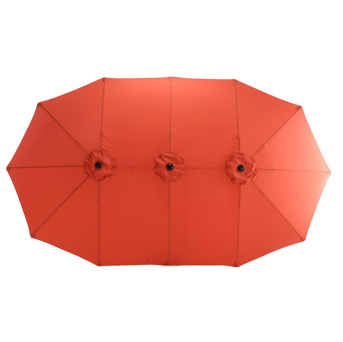 DOPPELSCHIRM aus Stahl 453x267x250 cm in Orange mit Kurbelmechanismus - Orange, Metall (267/453cm) - Modfu