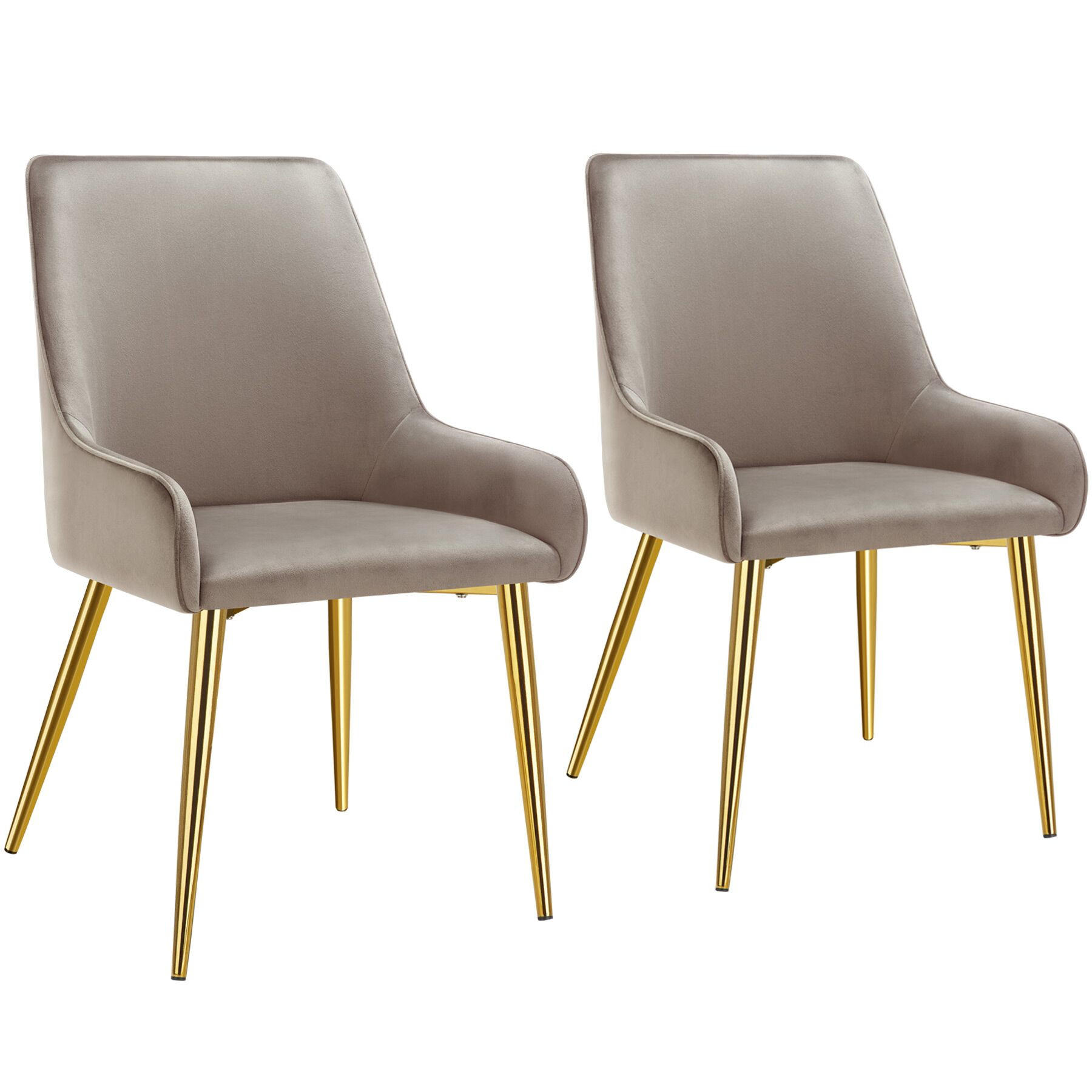 POLSTERSTUHL 2er Set Avane 52 x 61 x 89 cm taupe - Taupe, Textil (52/89/61cm) - tectake