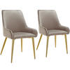 POLSTERSTUHL 2er Set Avane 52 x 61 x 89 cm taupe - Taupe, Textil (52/89/61cm) - tectake
