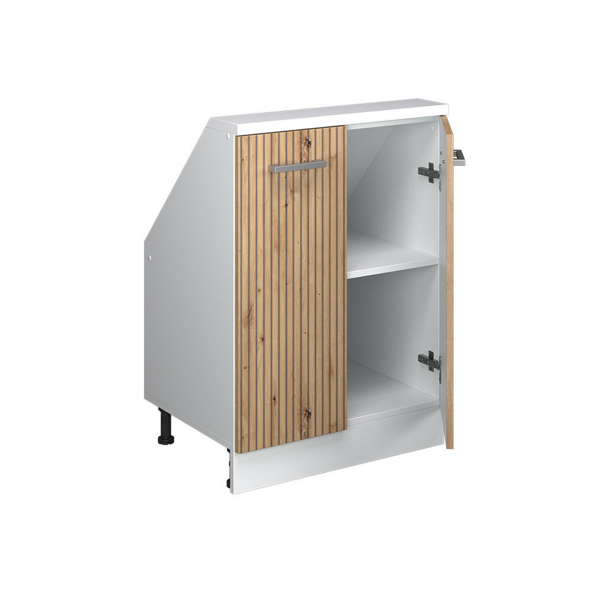 KUCHYŇSKÁ SKŘÍŇKA POD ŠIKMOU STŘECHU R-Line Dub řemeslný/bílý - bílá/dub artisan, kompozitní dřevo (60/81.6/46cm) - Vicco