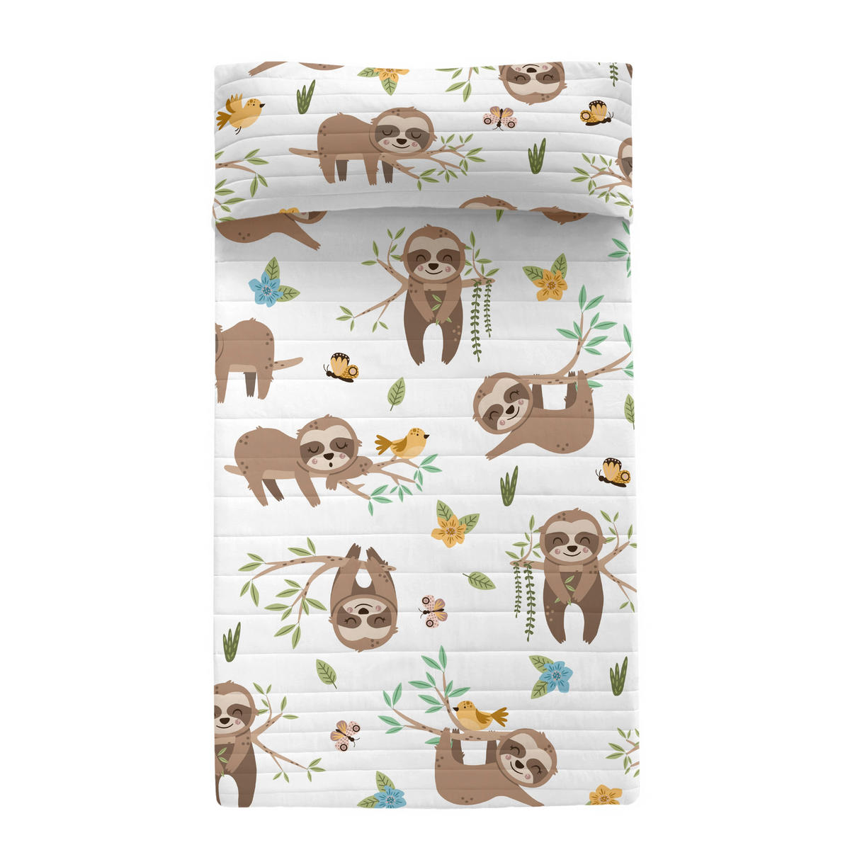 TAGESDECKE happy sloth 180x260 cm (bett 80/90/105) mehrfarbig - Multicolor, Textil (180/260cm) - Happy Friday