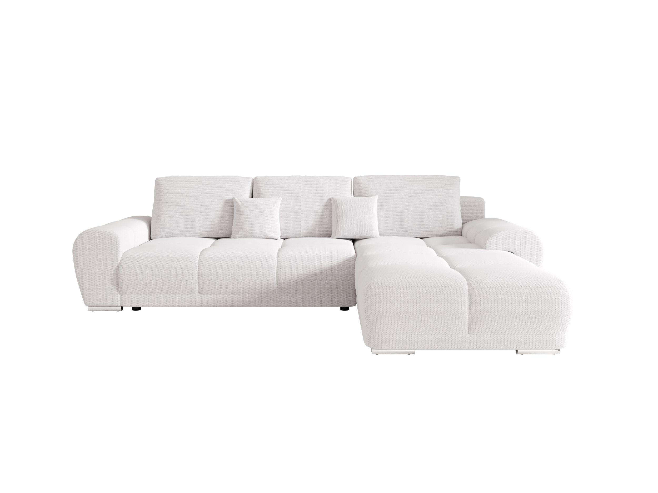 ECKSOFA BEGA L Rechts ARAGON 01 mit Schlaffunktion - Weiß, Textil (289/185cm) - Bedante